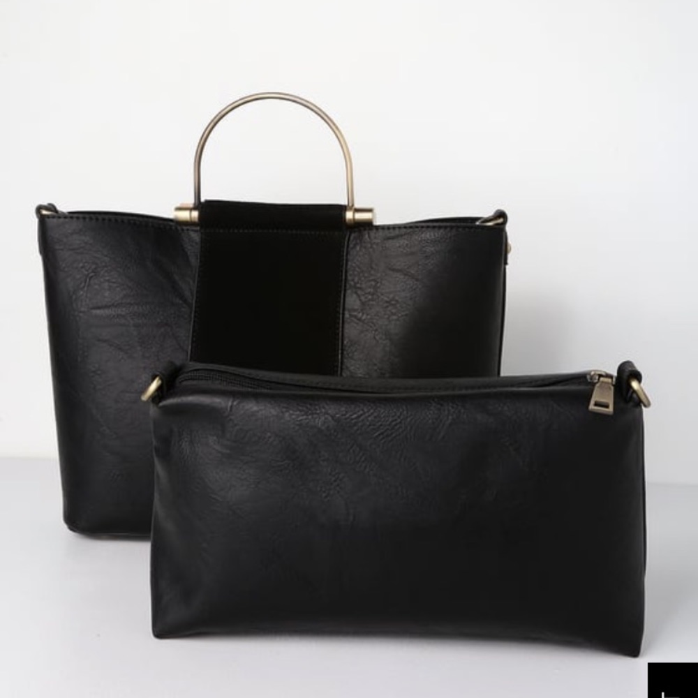 Lulus Black Tote Bag - Picture 2 of 7